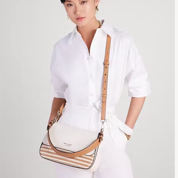 kate spade Handbags - Kate Spade Hudson Striped Medium Convertible Shoulder Bag NWT